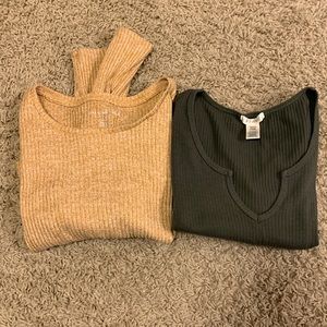 Women’s size M crop tops x2- American Eagle and Bozzolo